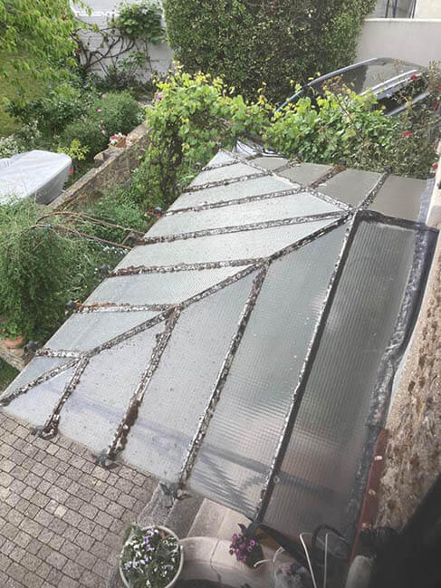 Rénovation de marquise aluminium avant travaux